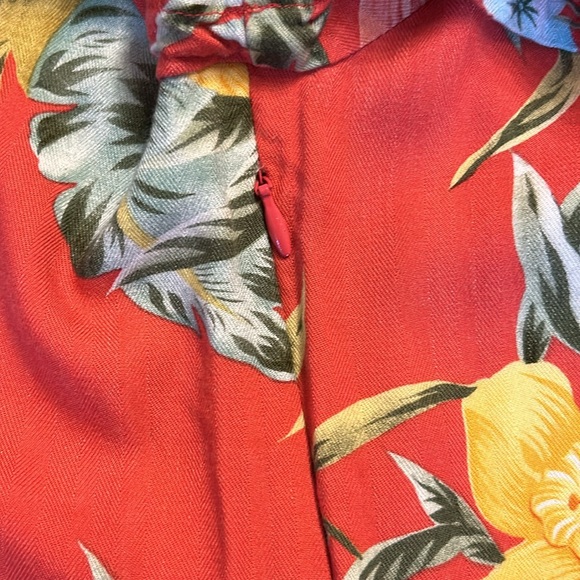 Caribbean Joe Faux Wrap Tropical Floral Maxi Dress Women’s SZ Small in Mango - Picture 3 of 7